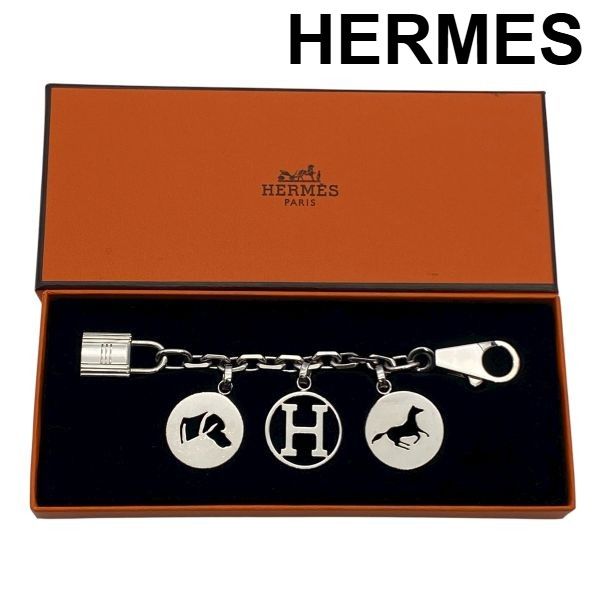 エルメス HERMES アミュレット 4 オルガ Olga バッグチャーム カデナ Hロゴ シルバー色 メタル レディース 5E283