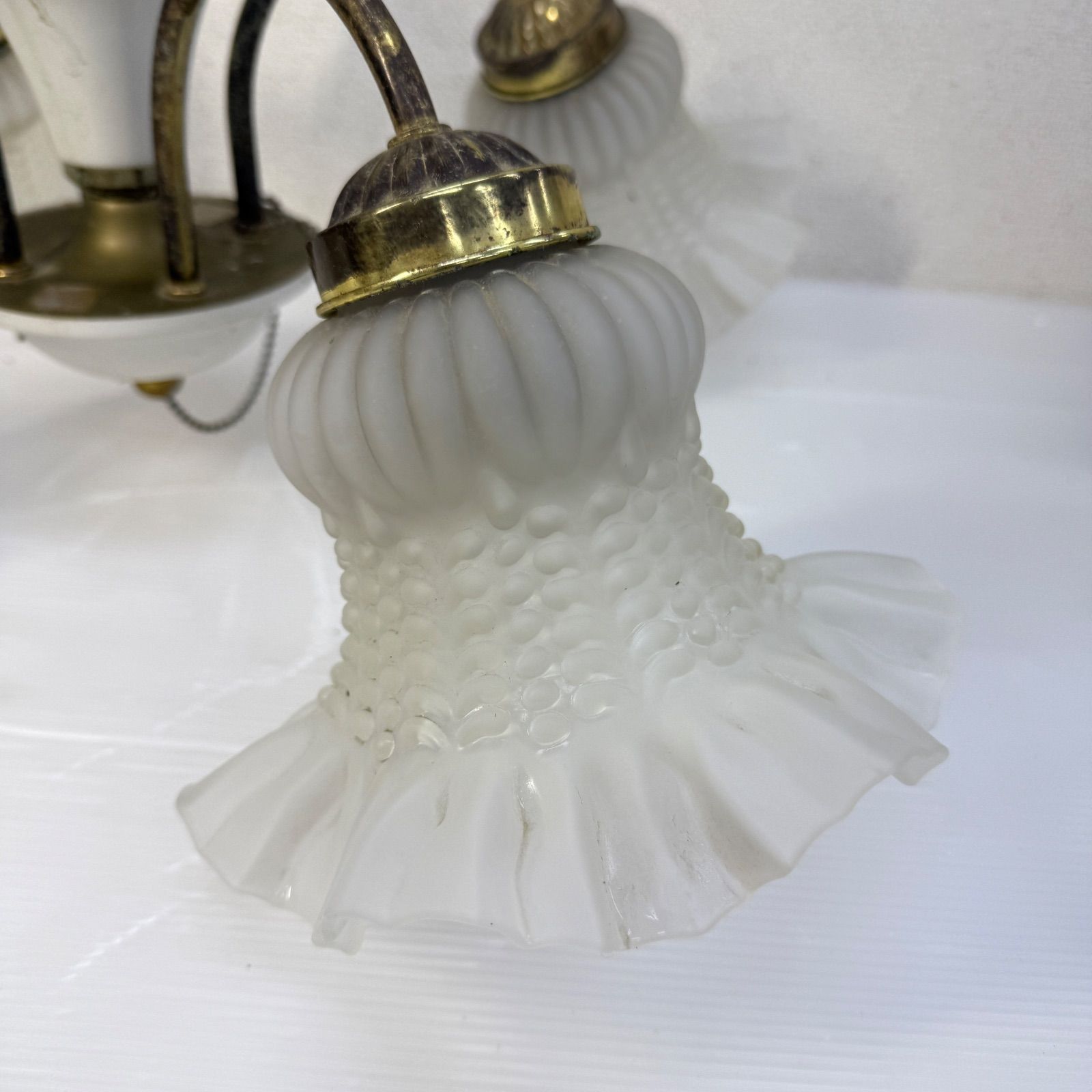 ☆昭和レトロ シャンデリア☆照明器具 アンティーク調 ガラス - メルカリ