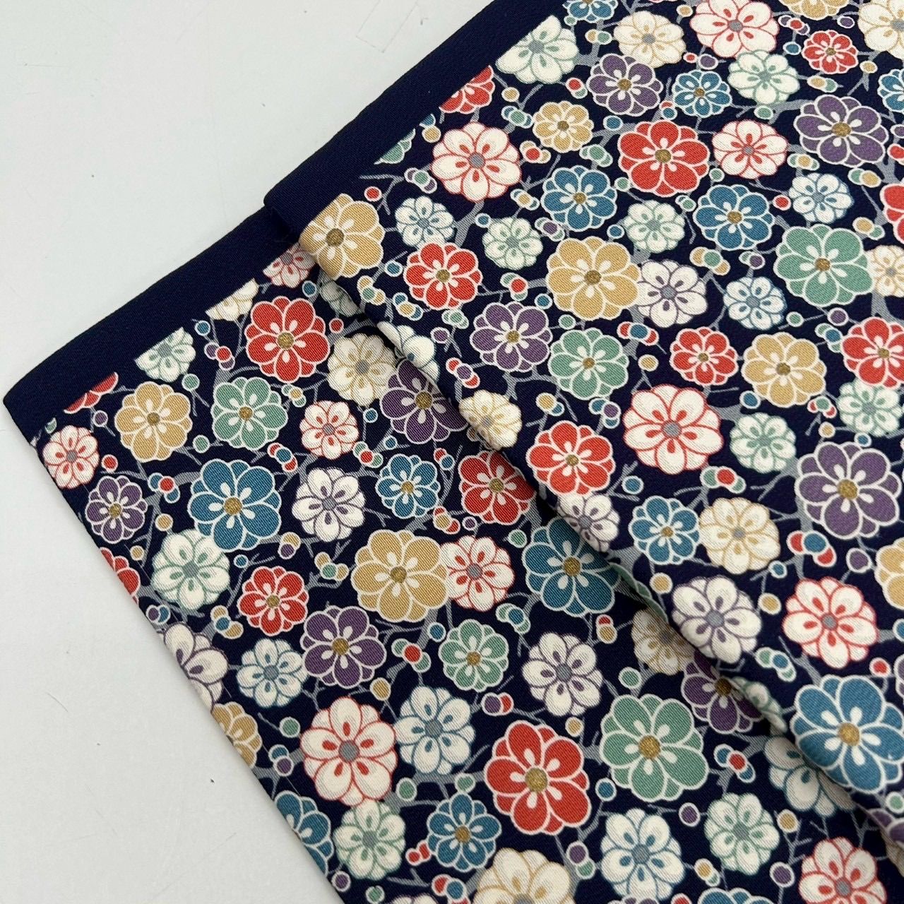 名古屋帯 正絹 塩瀬 紺地 染めの素敵な花 九寸 MA-1011 - メルカリ
