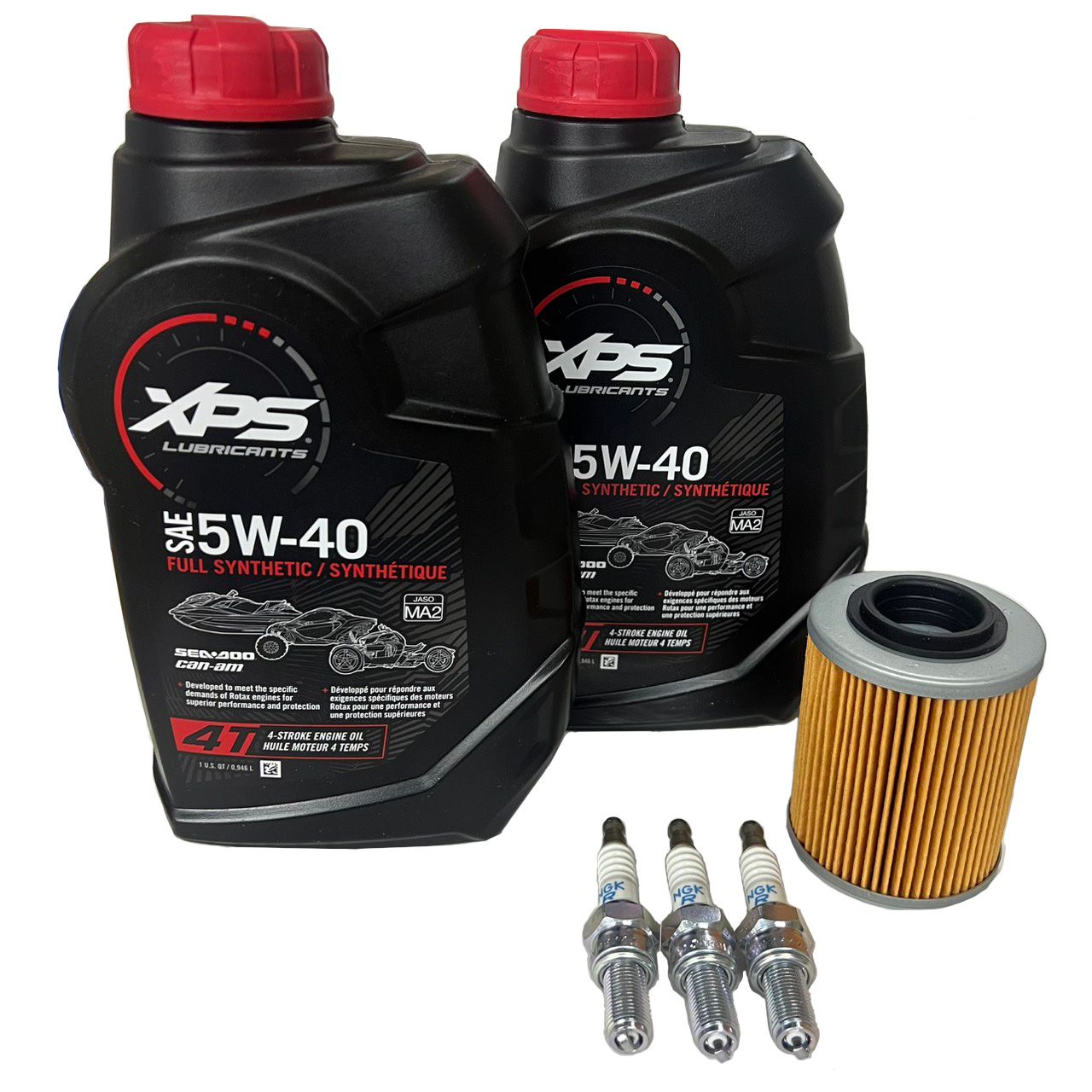 SEA DOO スパーク用オイル交換セット オイル946ml×2 社外フィルター プラグCR8EB×3本 セット OIL-S2321-P