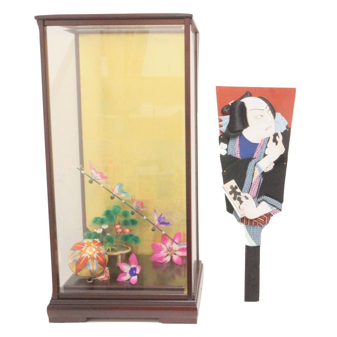 羽子板　ガラスケース付き 羽子板 置き型 コンパクト 手作り 小さい 初正月 羽子板飾り 選べる 7