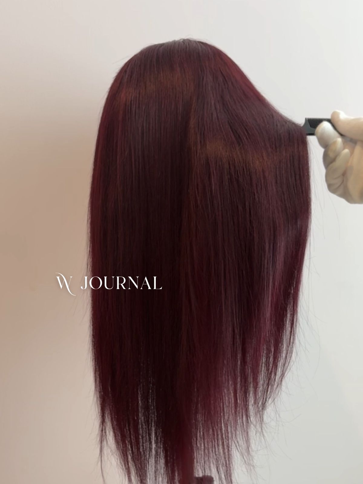 人毛 フルウィッグ｜耳が出せる 自然なもみあげ｜カシスレッド｜ロング