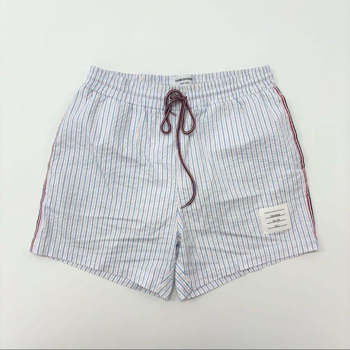 THOM BROWNE トムブラウン シアサッカー 水陸両用 ストライプ ショーツ トリコロール イージー パンツ MADE IN ITALY サイズ 2 707-0110