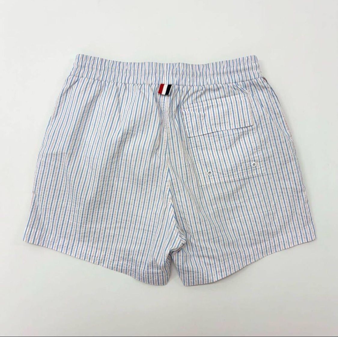 THOM BROWNE トムブラウン シアサッカー 水陸両用 ストライプ ショーツ トリコロール イージー パンツ MADE IN ITALY サイズ 2 707-0110
