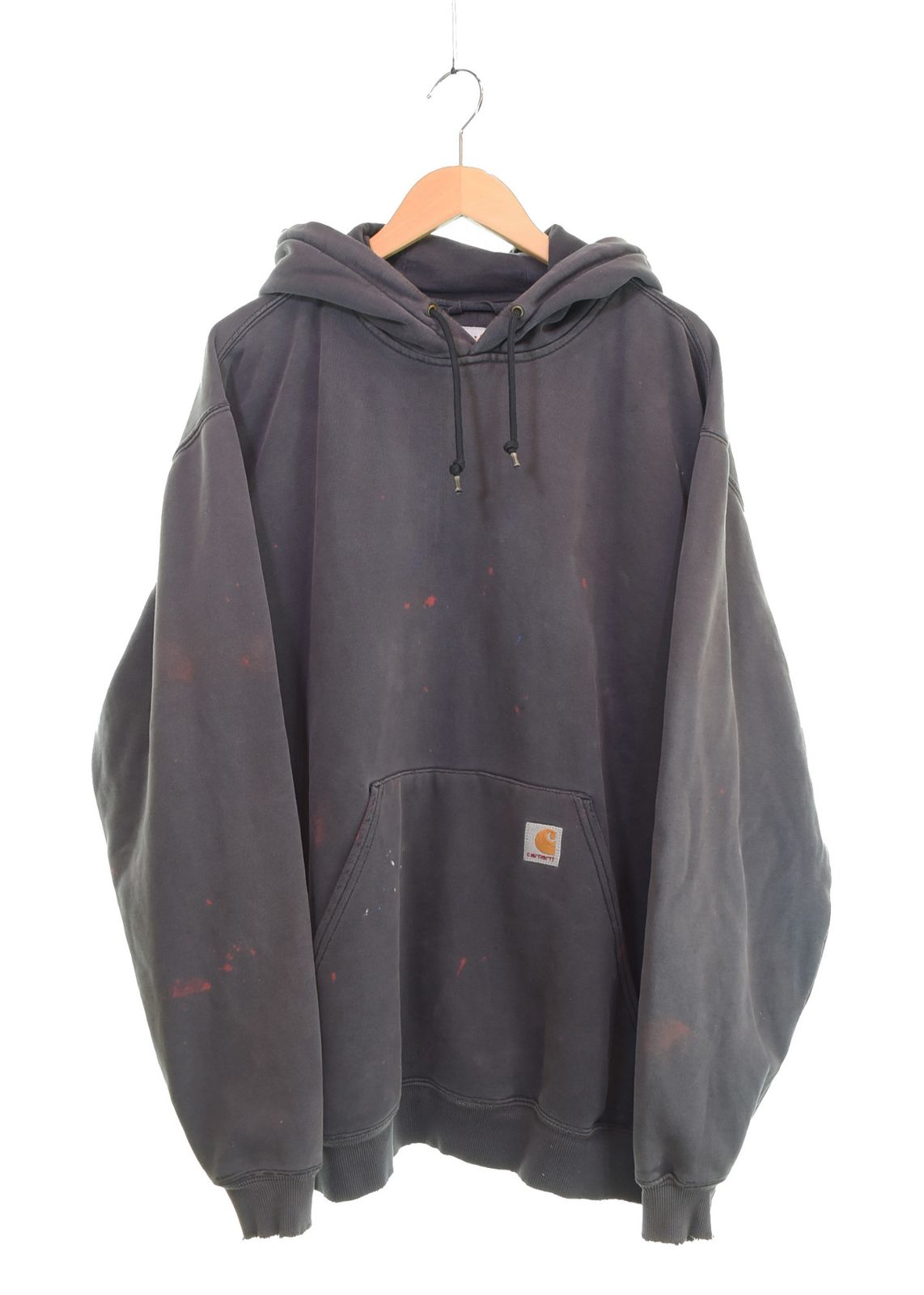 カーハート Carhartt ダメージ加工フーディー ペンキ サンフェード パーカ ブラック LLサイズ 103MT-3349