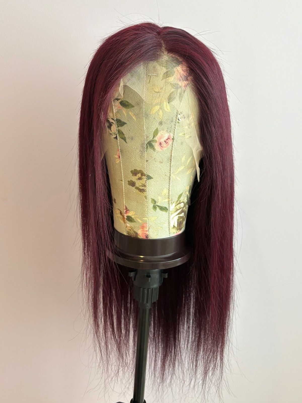 人毛 フルウィッグ｜耳が出せる 自然なもみあげ｜カシスレッド｜ロング