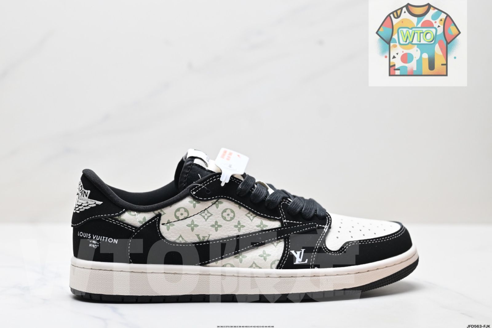 トラヴィス スコット × エア ジョーダン 1 Reverse Mocha AJ TS ライトニング コラボレーション リバースフック ロートップ カルチャー バスケットボール シューズ-WTO輸入4