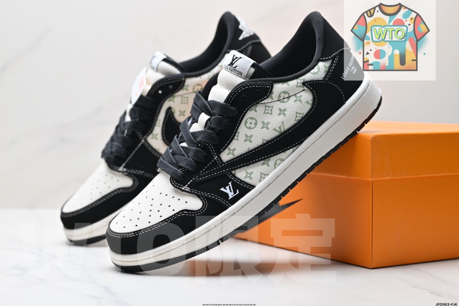  トラヴィス スコット × エア ジョーダン 1 Reverse Mocha AJ TS ライトニング コラボレーション リバースフック ロートップ カルチャー バスケットボール シューズ-WTO輸入4 スニーカー 靴