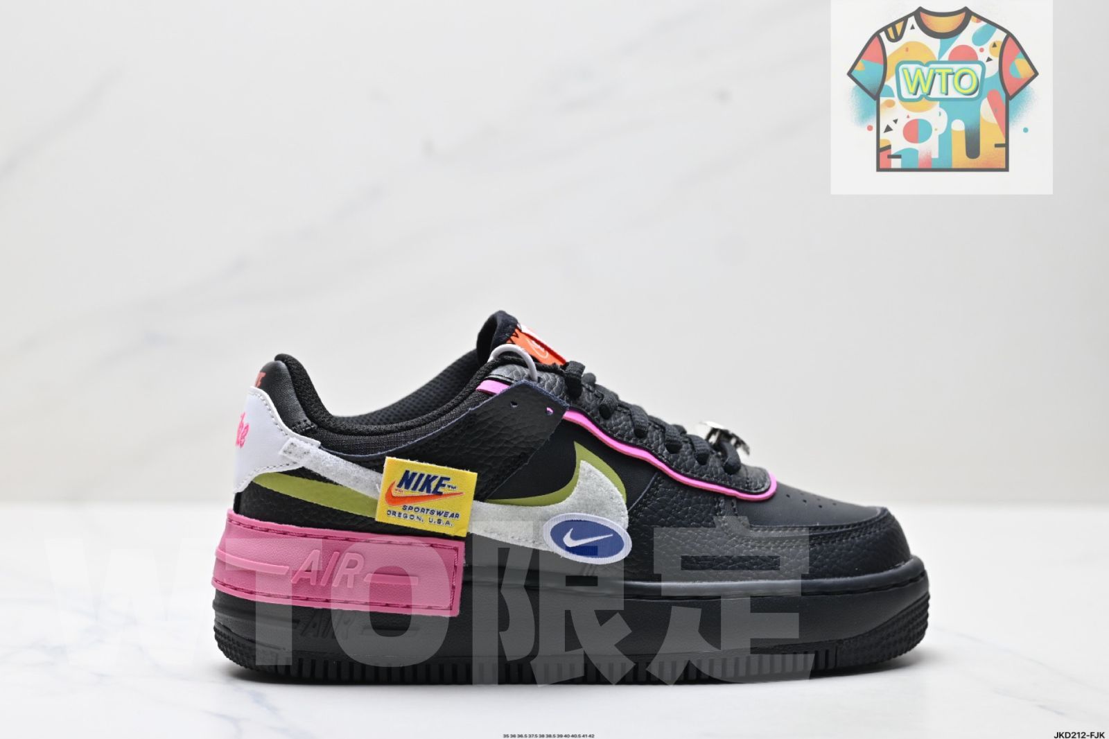 ナイキ ウィメンズ エアフォース 1 シャドウ リムーバブル パッチイズ ブラック ピンク -WTO輸入4