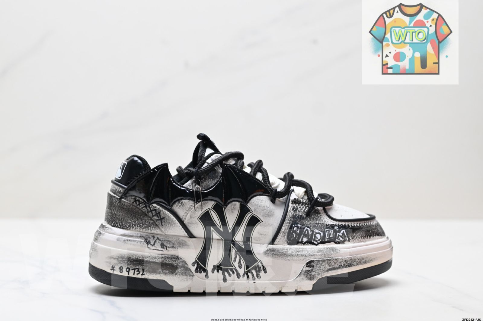 カスタム MLB Chunky Liner 萌趣 もえ グラフィティ 潮流マルチマッチ 滑り止め 耐磨耗 ロートップ スケートシューズ-WTO輸入4