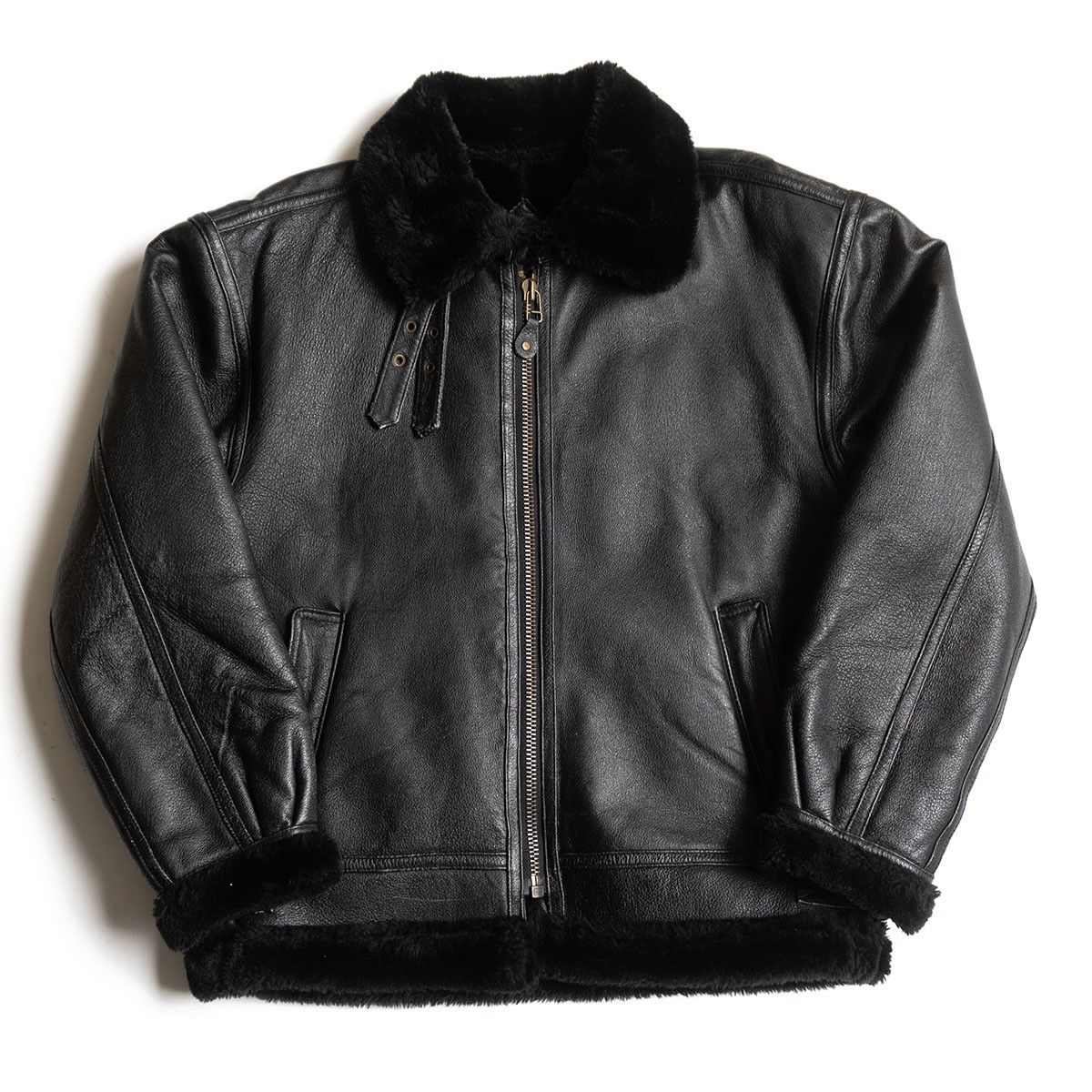 LAZZI B-3型 レザーボンバージャケット L ブラック フライト ジャケット 25110343