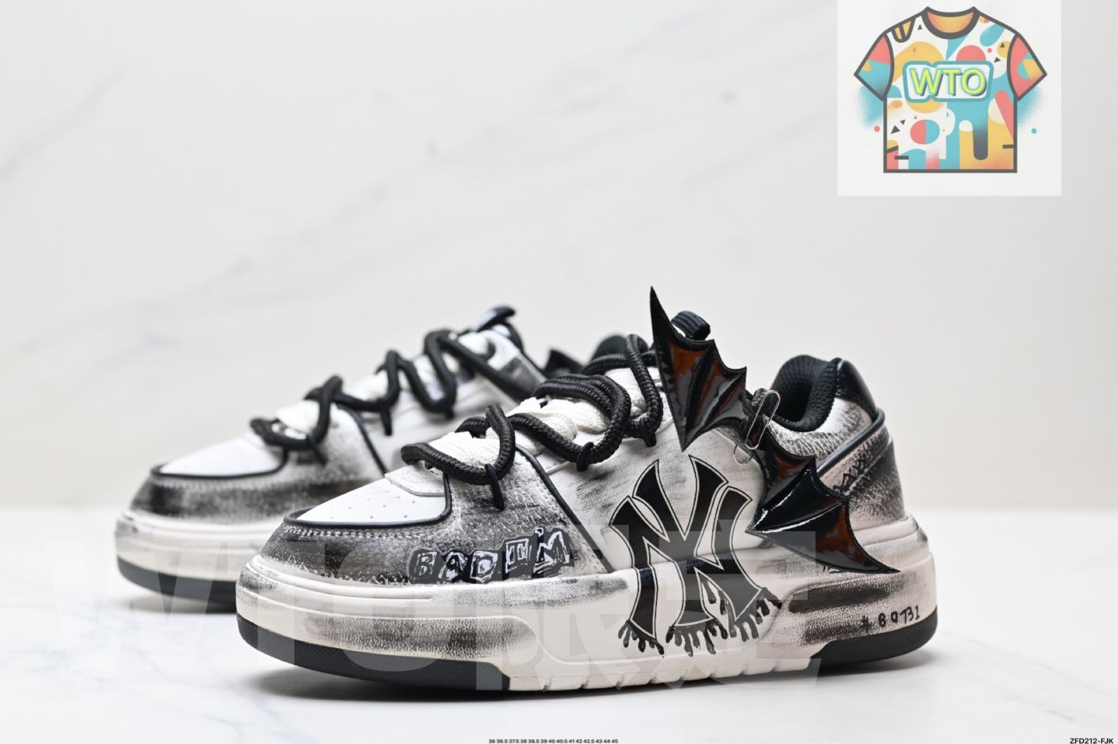 カスタム MLB Chunky Liner 萌趣 もえ グラフィティ 潮流マルチマッチ 滑り止め 耐磨耗 ロートップ スケートシューズ-WTO輸入4 ODELLYA_COM