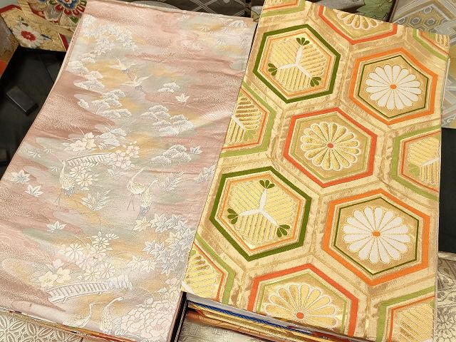 平和屋本店□袋帯 西陣 まとめて100点 鶴 鳥 蝶 風景 更紗 花柄 七宝