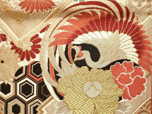 向かい鶴 向かい蝶