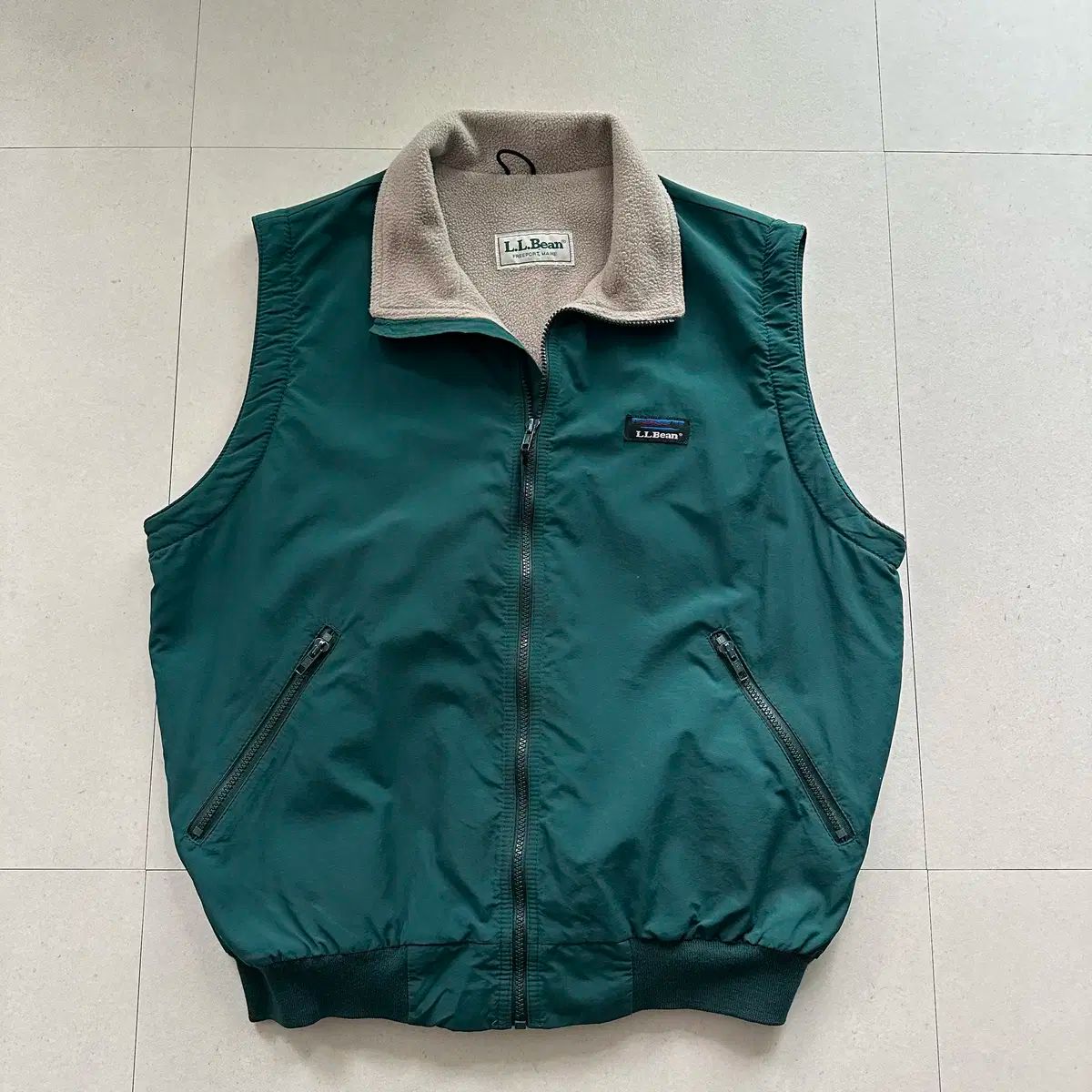 90s エルエルビーン L.L.Bean フリース 裏地 ナイロン ベスト USA MADE