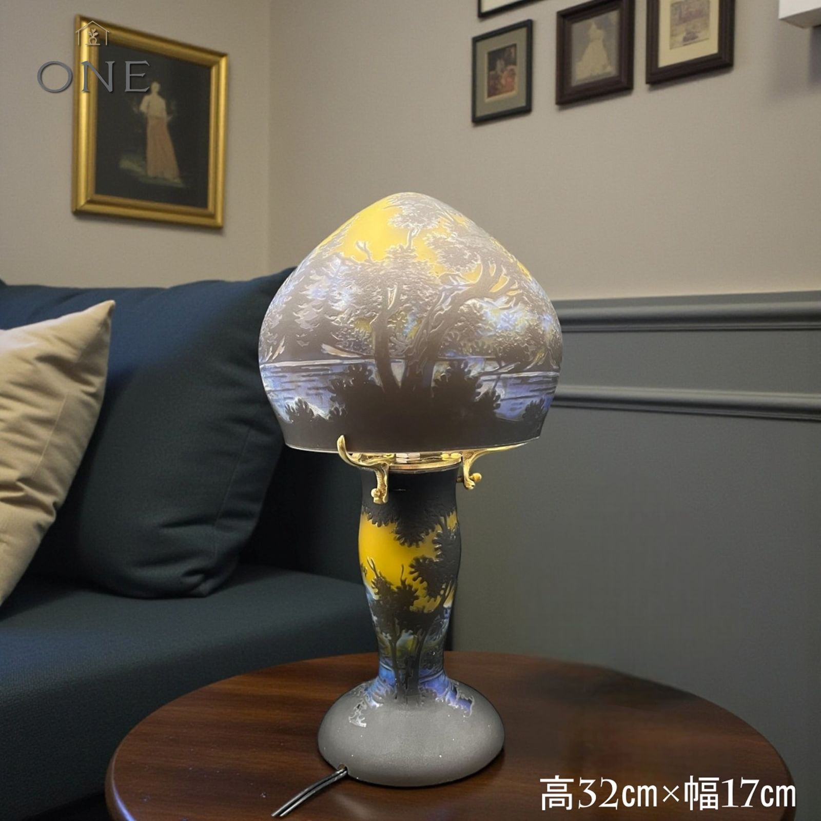 EmileGalle【正規輸入】高さ32㎝【証明書付属】ガレ復刻 2灯式