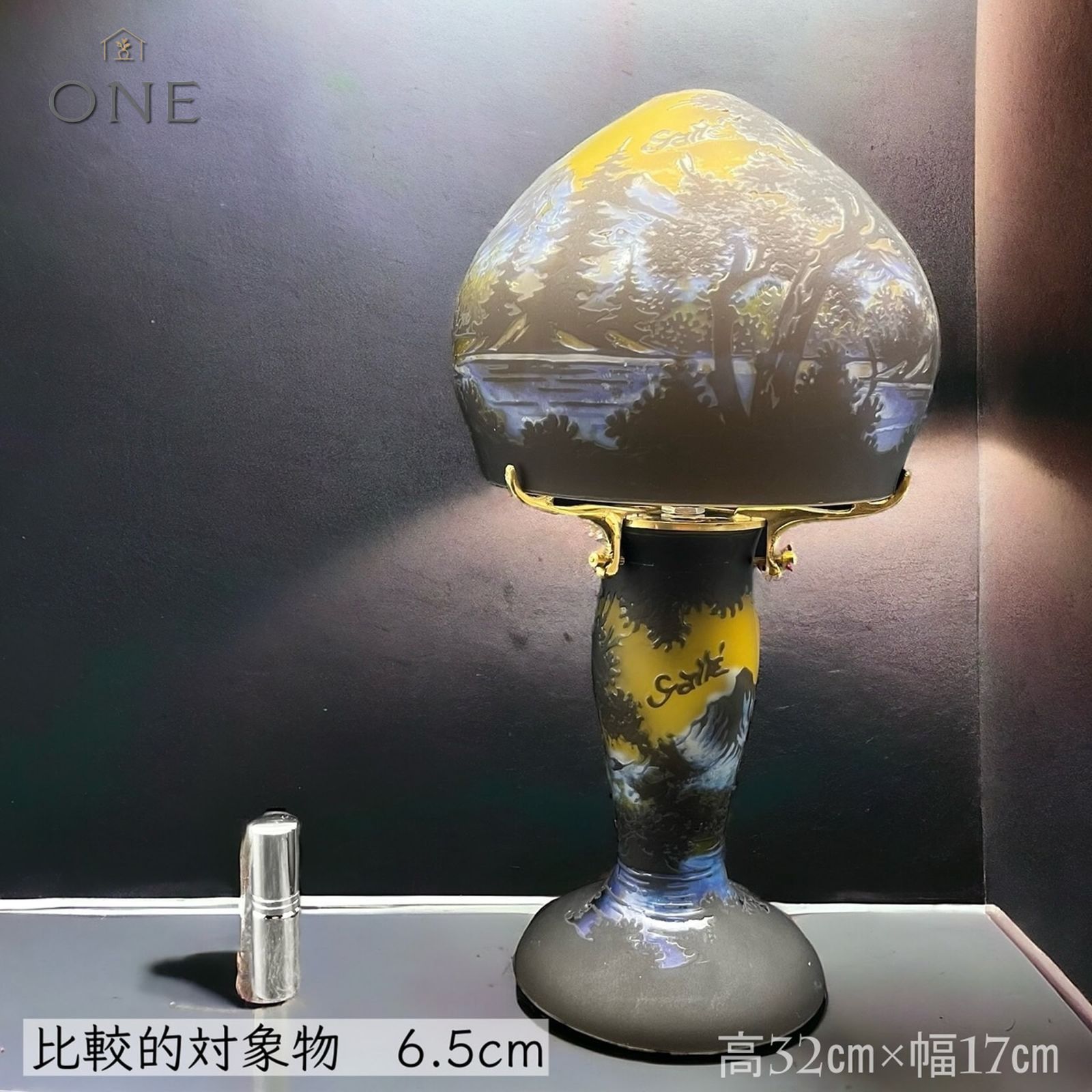 EmileGalle【正規輸入】高さ32㎝【証明書付属】ガレ復刻 2灯式