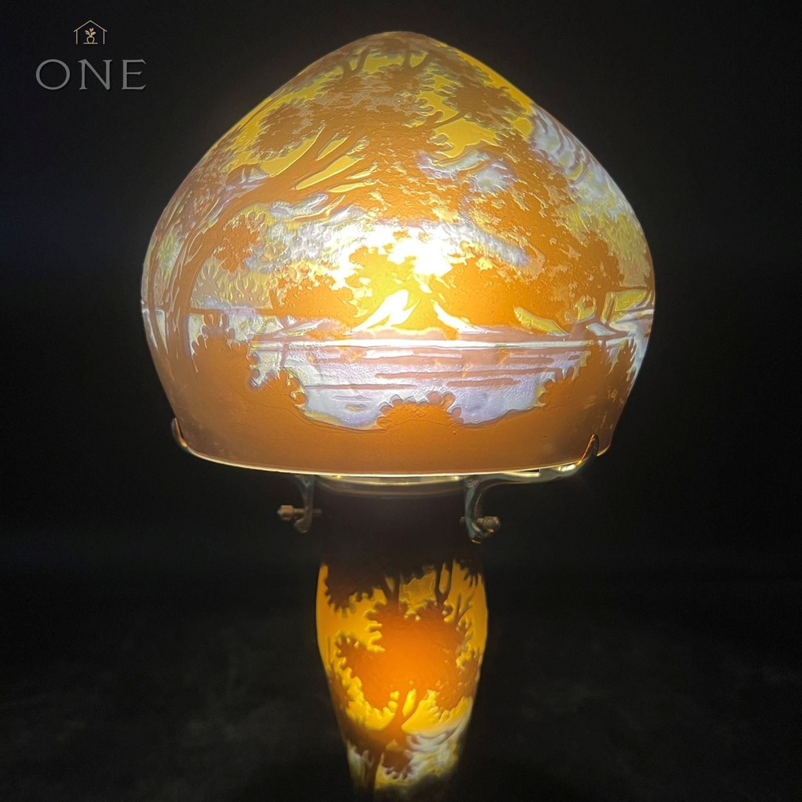 EmileGalle【正規輸入】高さ32㎝【証明書付属】ガレ復刻 2灯式