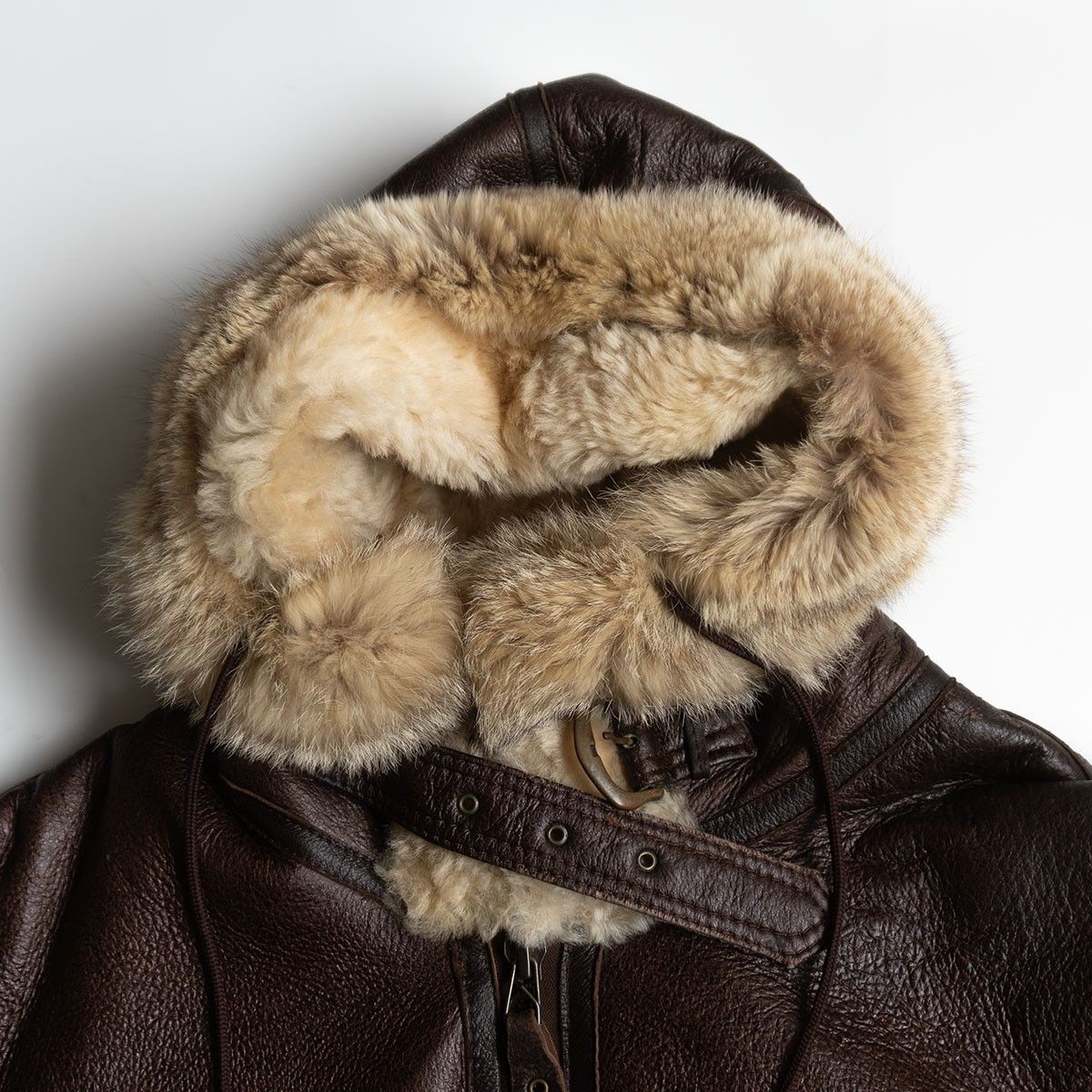 ビッグサイズ フード付き FLIGHT EQUIPMENT B-3 ムートンボンバージャケット 50 ブラウン フライト レザー ジャケット 25110353