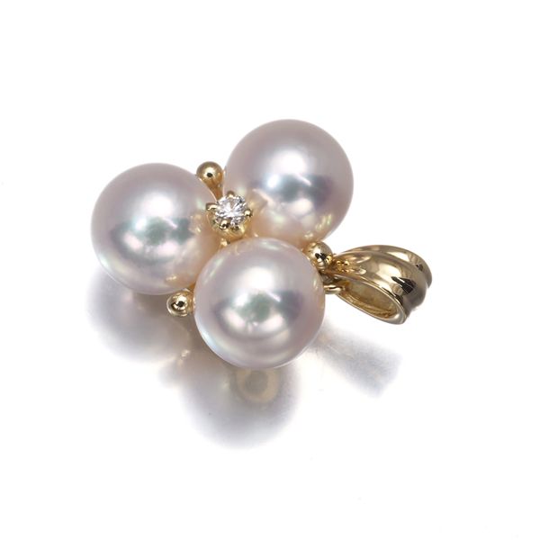 ミキモト ペンダントトップ パール 真珠 6.7 mm ダイヤ ダイヤモンド K 18 YG 177688