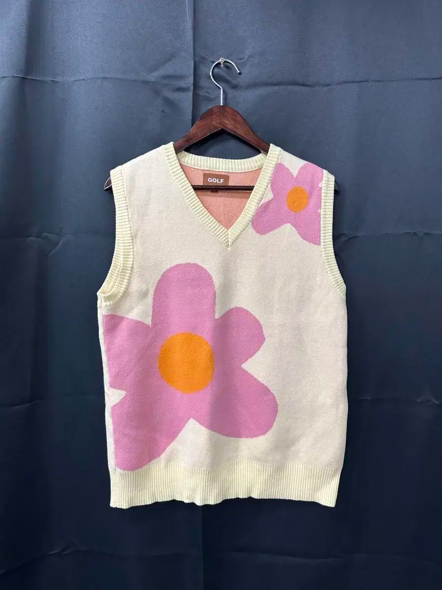 ゴルフ王 フラワー ベスト ニット ベスト