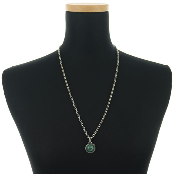 グッチ ネックレス マラカイト ガーデン 蛇 ヘビ アニマル シルバー