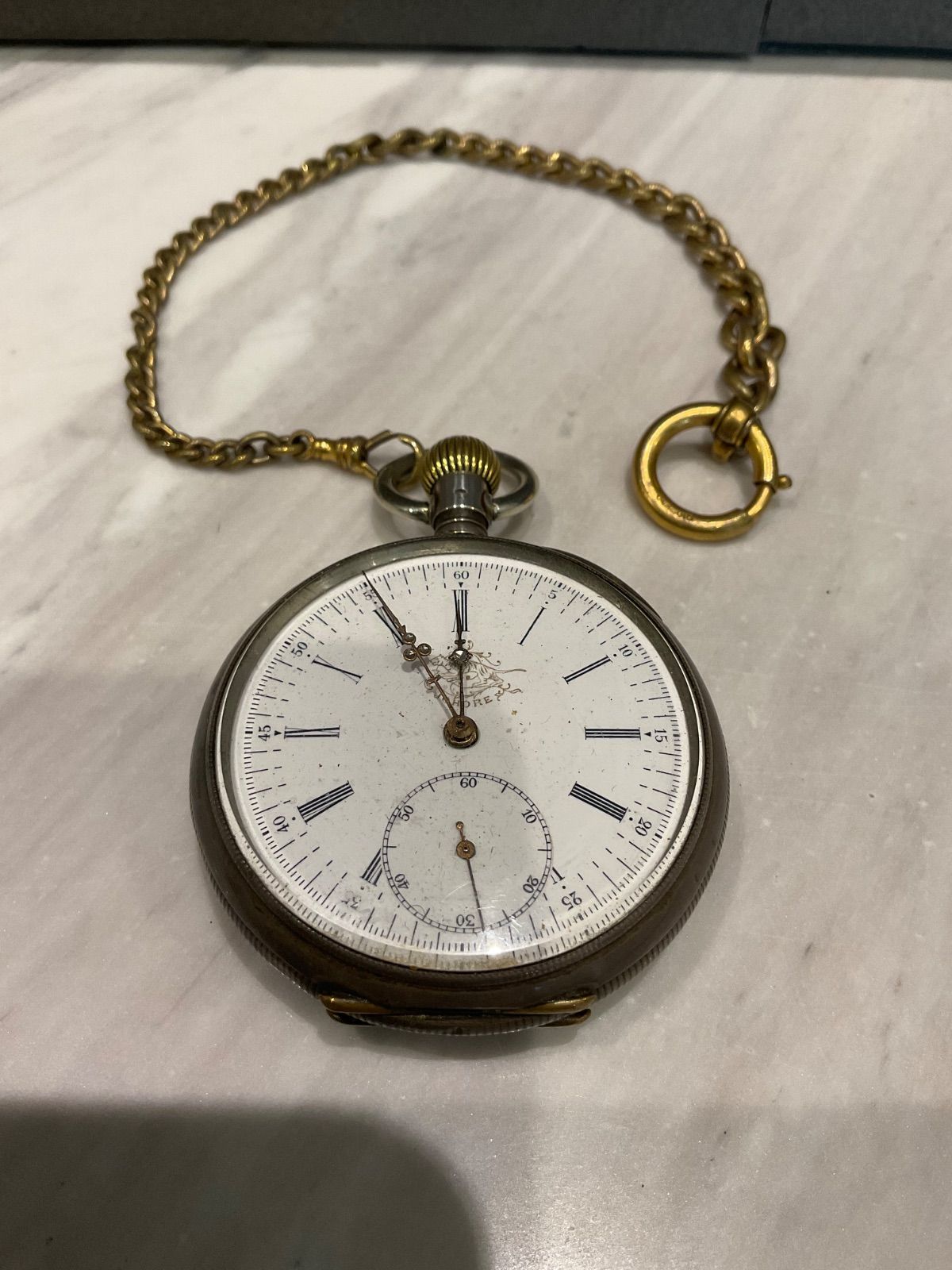 稼働品 JOHORE ジョホール 銀製 懐中時計 スイス製