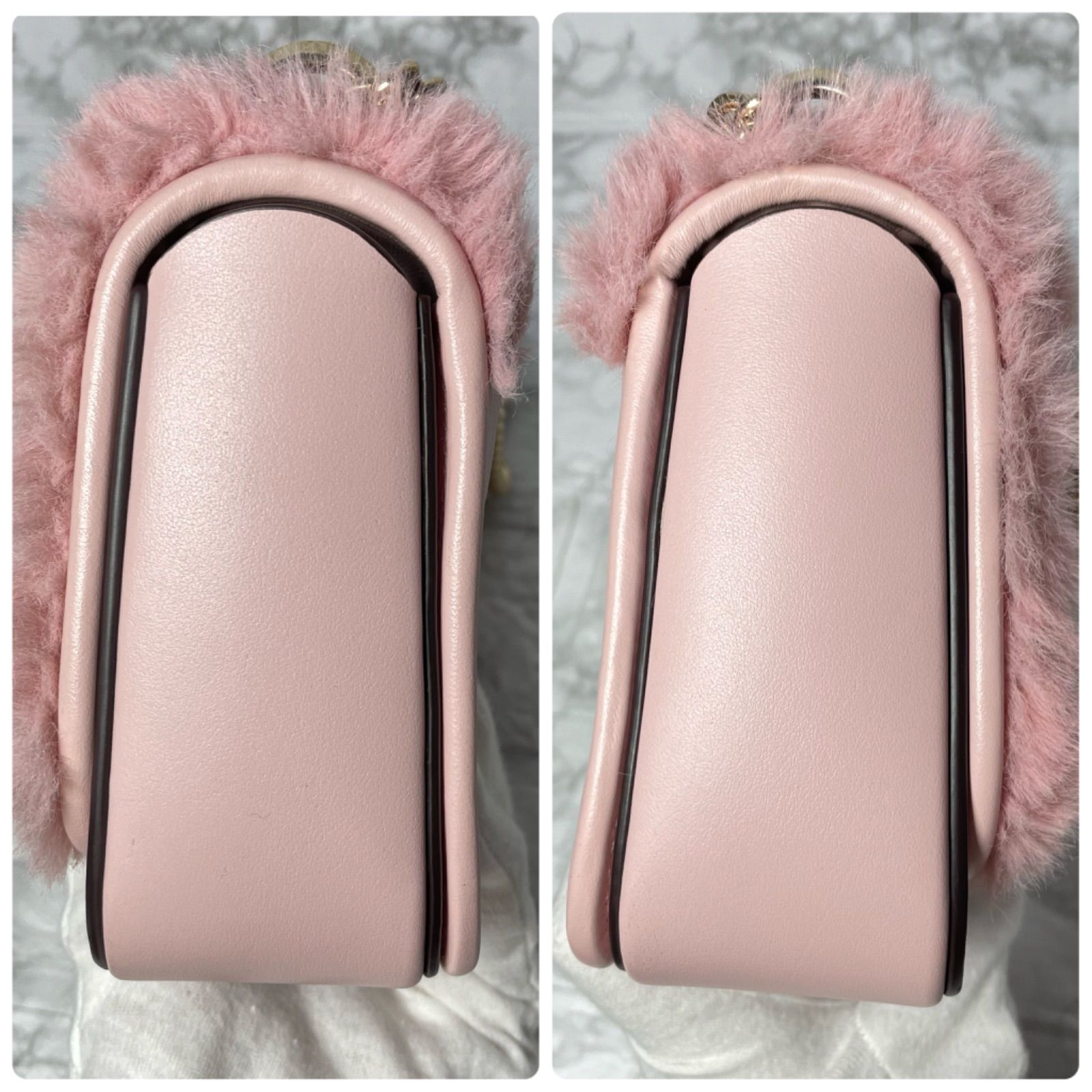 katespade ケイトスペード バッグ チェーン ファー ピンク ハート 