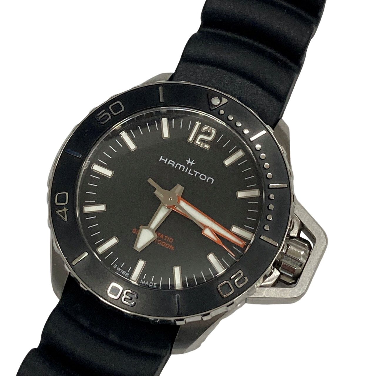HAMILTON ハミルトン カーキネイビー オープンウォーターオート H77455330 腕時計メンズ 自動巻き ブラック文字盤 動作品 12510K437