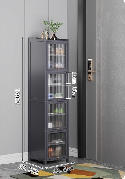 竹製簡易家庭用玄関シューズラック 室内多段省スペース小幅収納ラック アクリルドア