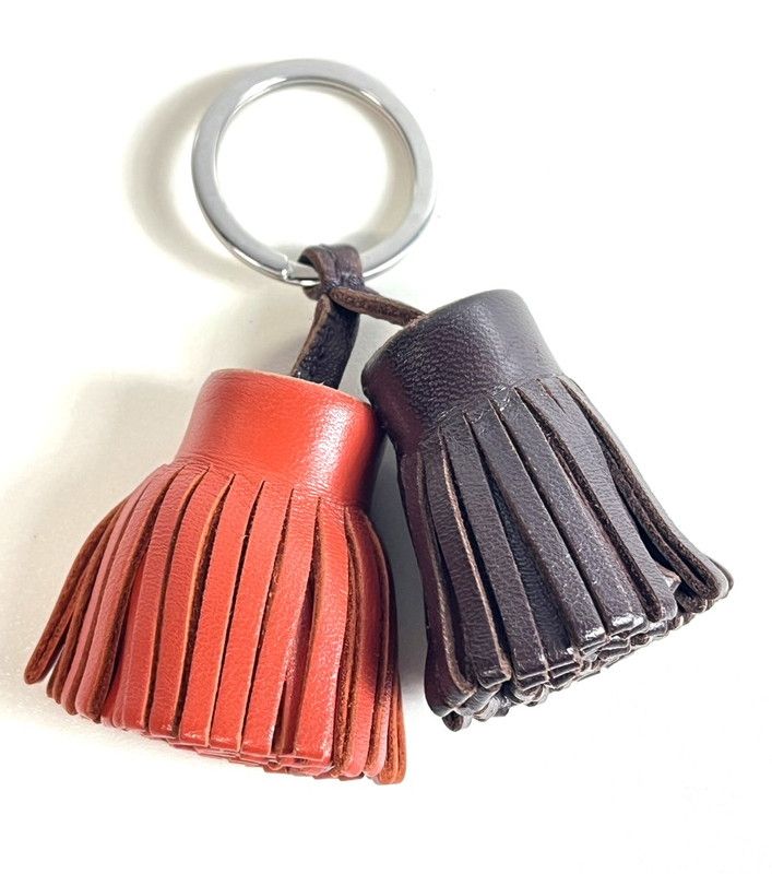 HERMES エルメス エルメス HERMES カルメン ウノドス キーリング バッグチャーム ブラウン オレンジ 183-250116-SS-06-ich