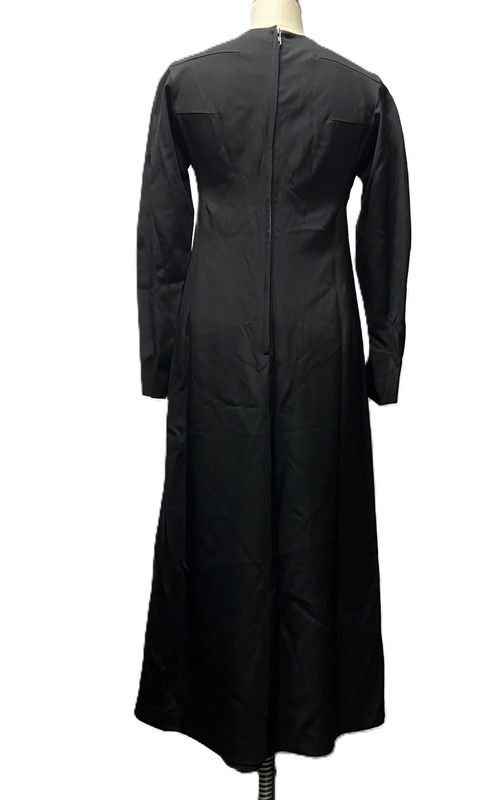 ワイズ ヨウジヤマモト ロングワンピース 長袖ワンピース ノー ウール レーヨン ブラック 170-250225-SS-02-ich