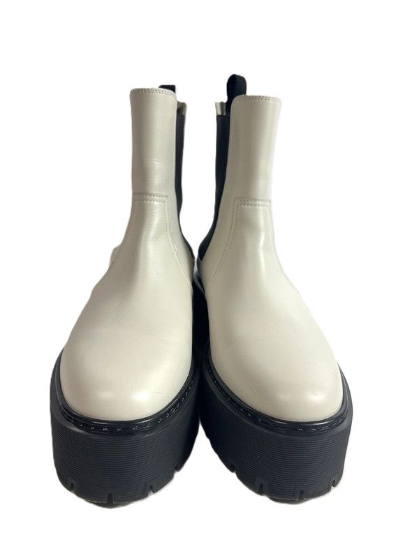 HERMES エルメス ハロウ サイドゴアブーツ レザー ホワイト レディース 167-250309-SS-01-ich