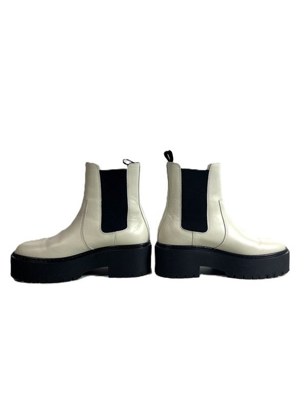 HERMES エルメス ハロウ サイドゴアブーツ レザー ホワイト レディース 167-250309-SS-01-ich