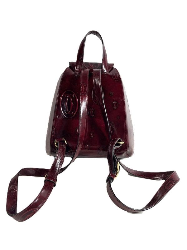 品 CARTIER カルティエ Cartier カルティエ ハッピーバースデー リュックサック バッグ レザー ボルドー 180-250513-SS-05-ich