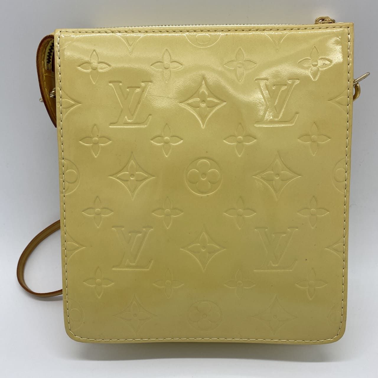 Louis Vuitton ルイ ヴィトン M91059 モット ショルダーバッグ ポシェット モノグラム ヴェルニ イエロー ヴィンテージ レディース メンズ