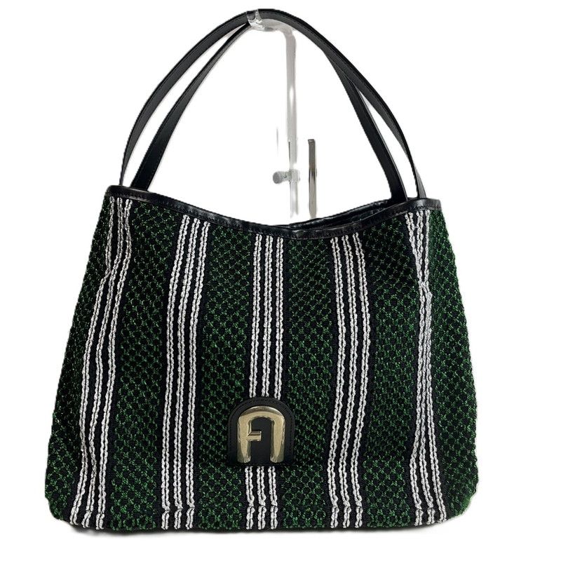 フルラ トートバッグ WB 00919 ストライプロープ プリムラ ホーボーバッグ L ソレントカーフスキン グリーン ストライプ メッシュ あみあみ 180-250608-SS-08-ich