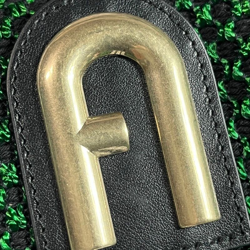  フルラ トートバッグ WB 00919 ストライプロープ プリムラ ホーボーバッグ L ソレントカーフスキン グリーン ストライプ メッシュ あみあみ 180-250608-SS-08-ich トートバッグ バッグ