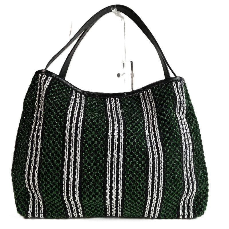フルラ トートバッグ WB00919 ストライプロープ プリムラ ホーボーバッグ L ソレントカーフスキン グリーン ストライプ メッシュ あみあみ 180-250608-SS-08-ich