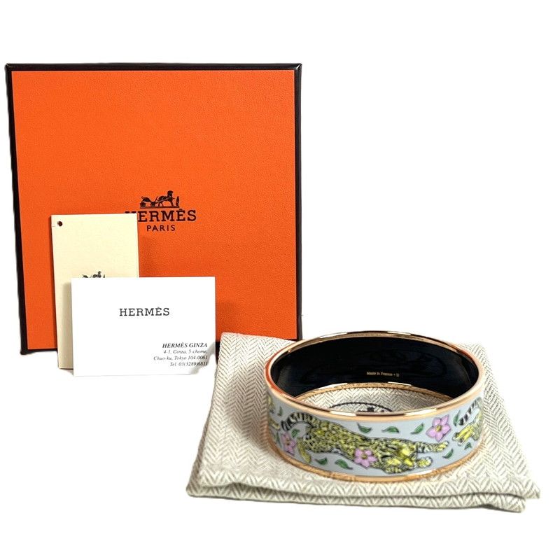 HERMES エルメス HERMES エルメス エナメルブレスレット パット ドゥ ヴルール ラージ バングル 182-250706-SS-04-ich