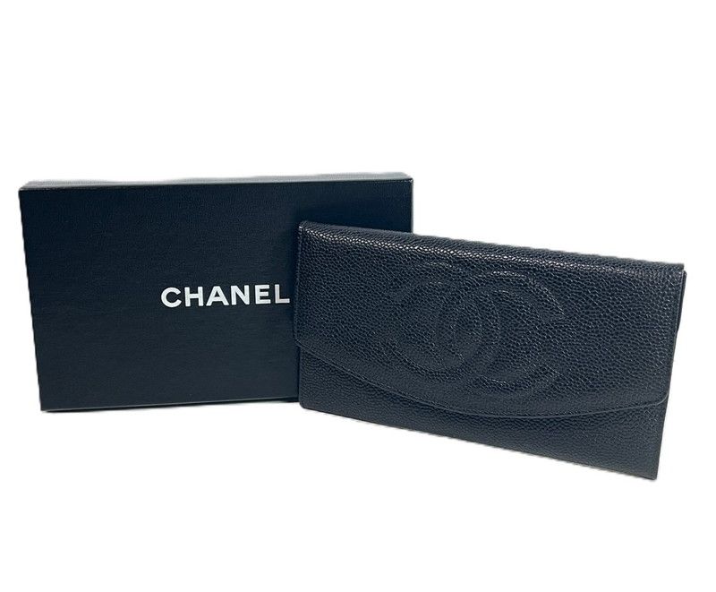 CHANEL シャネル シャネル CHANEL キャビアスキン 長財布 ココマーク 181-250706-SS-02-ich