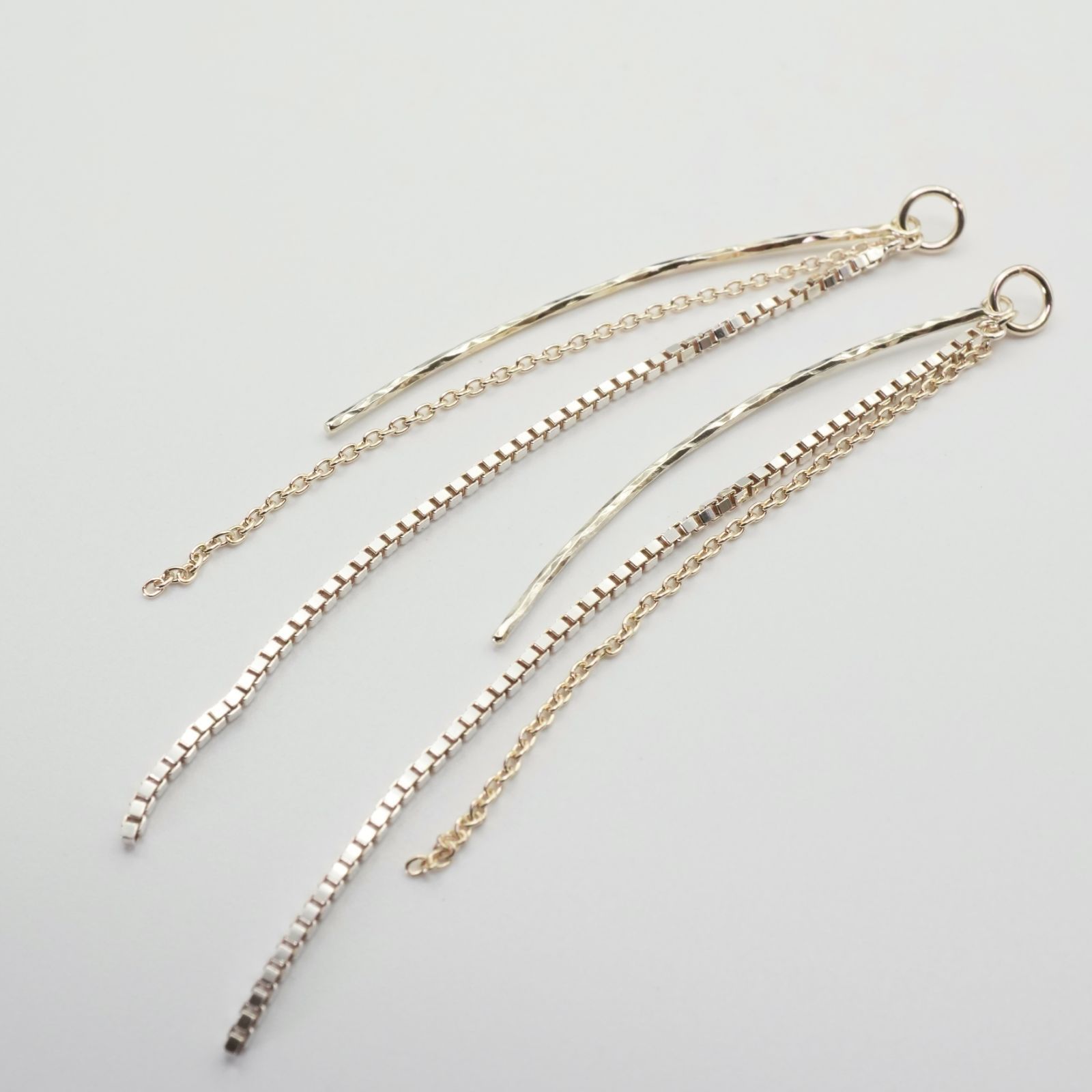 アガット K 10×シルバー チェーン コンビ ピアスチャーム 25-1956 S