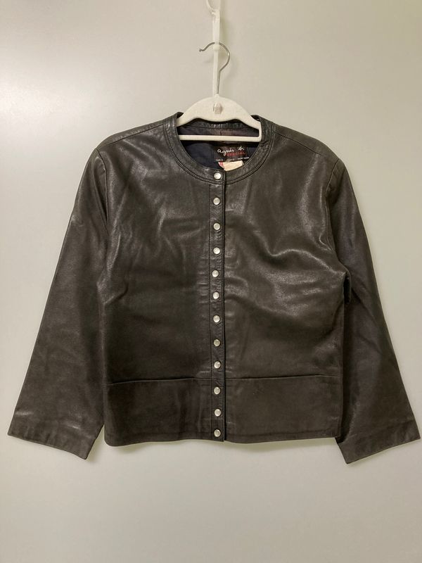 品 agnes b. アニエスベー PRESSION LEATHER JACKET BLACK レザージャケット アウター 168-251111-AS-23-min