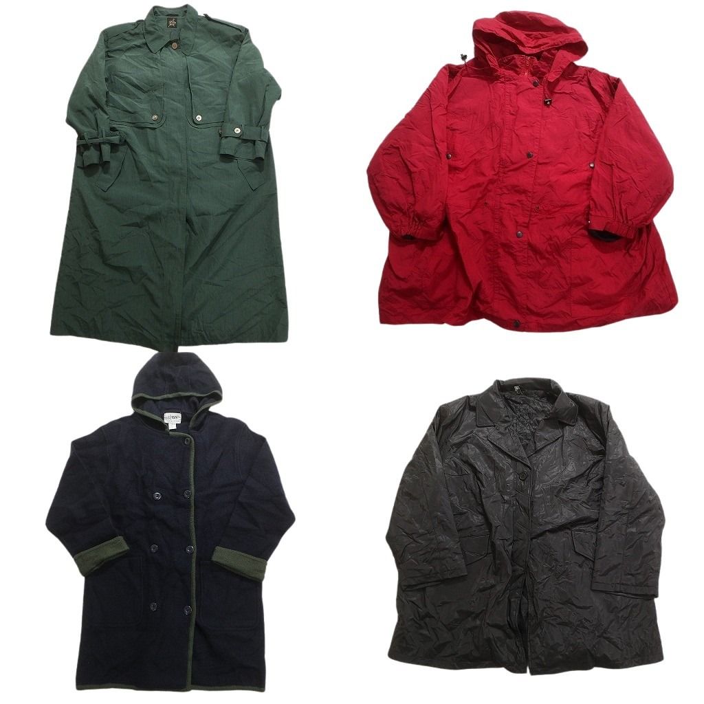 古着卸 コート MIX 4枚セット レディース ダブルブレスト フーディー エポレット ロングコート 古着 NC5788