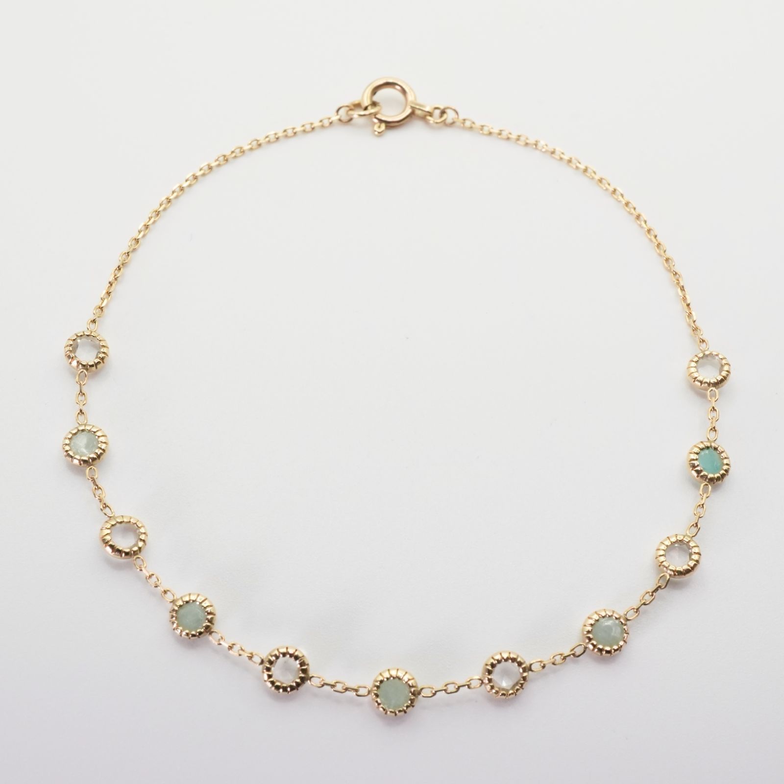 アガット 希少 バイカラーストーン ドリーミー ブレスレット/25-1699S