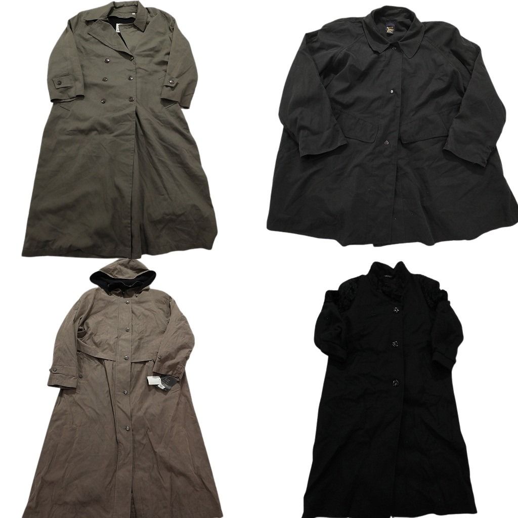 古着卸 コート MIX 4枚セット レディース ダブルブレスト フード付き 古着 NC5820
