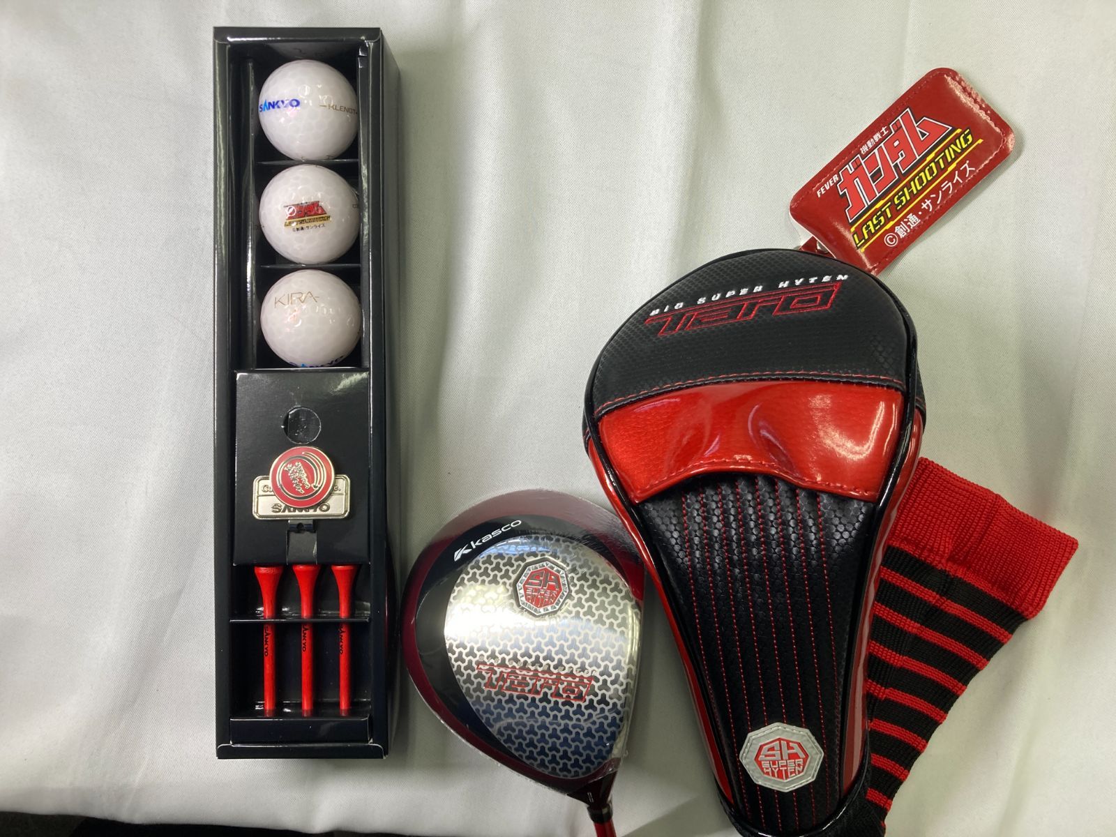 未使用】Kasco 限定 ガンダム ゴルフクラブ Taro ドライバー＆ボール3