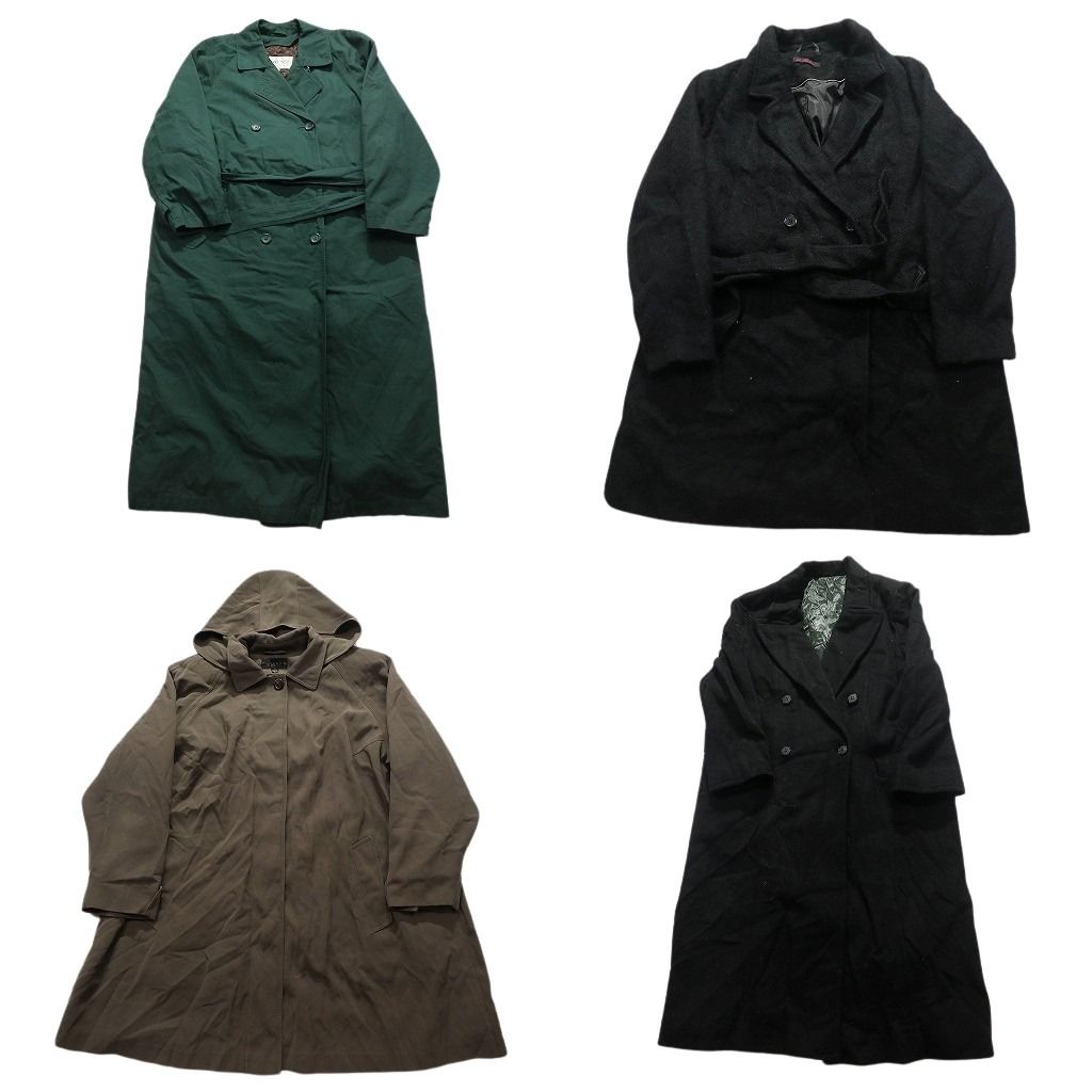 古着卸 コート MIX 4枚セット レディース ダブルブレスト ベルト付き ステン 古着 NC5839