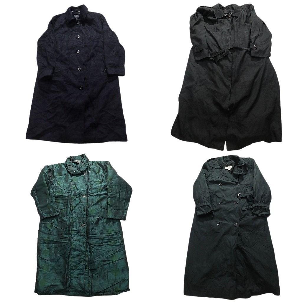 古着卸 コート MIX 4枚セット レディース トレンチコート エポレット ベルト付き ダブルブレスト 古着 NC5837