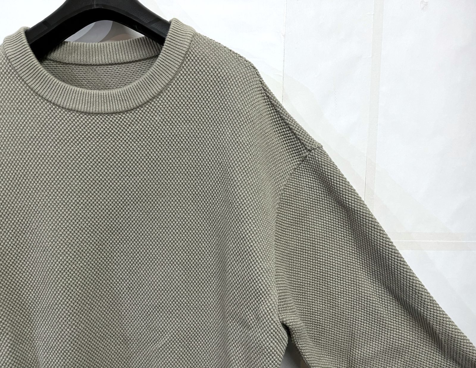 crepuscule｜クレプスキュール Moss stitch L/S sweat 肉厚 コットン 鹿の子 プルオーバーニット